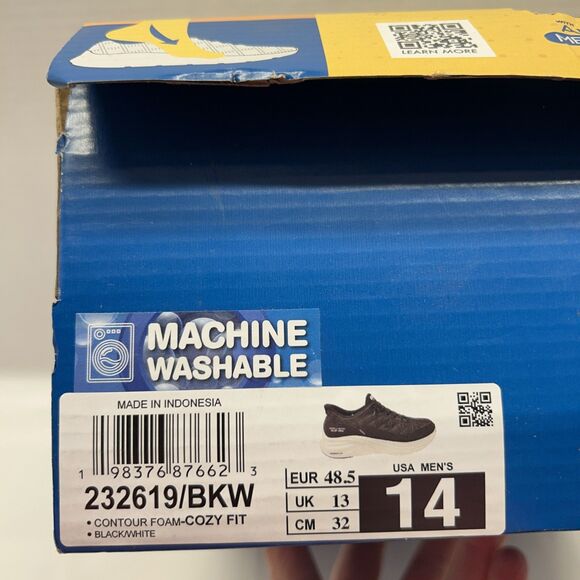 Skechers Slip-Ins Black White Sole Cozy Fit Hands Free Men Sz 14 New in Box - Picture 11 of 11